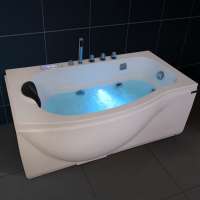 New design indoor whirlpool bath tub acrylic massage bathtubs for 2 adults with pillow and massage jet