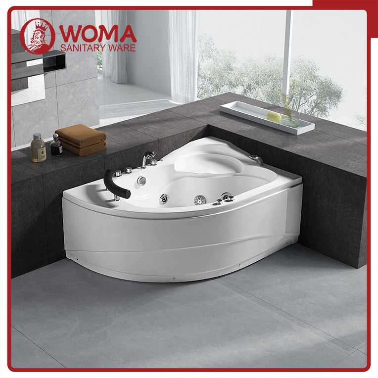 Woma 1520*1000*640mm 1 Person Acrylic Simple Design Corner Jacuzzi (Q309)